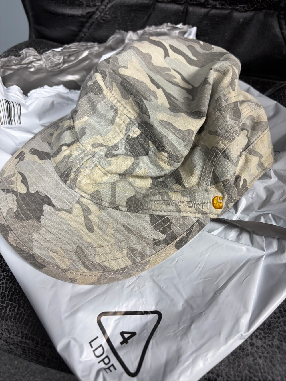 Carhartt Camo Gray Hat Secret Pocket 100% Cotton Spring 2015 Velcro cap OSFA